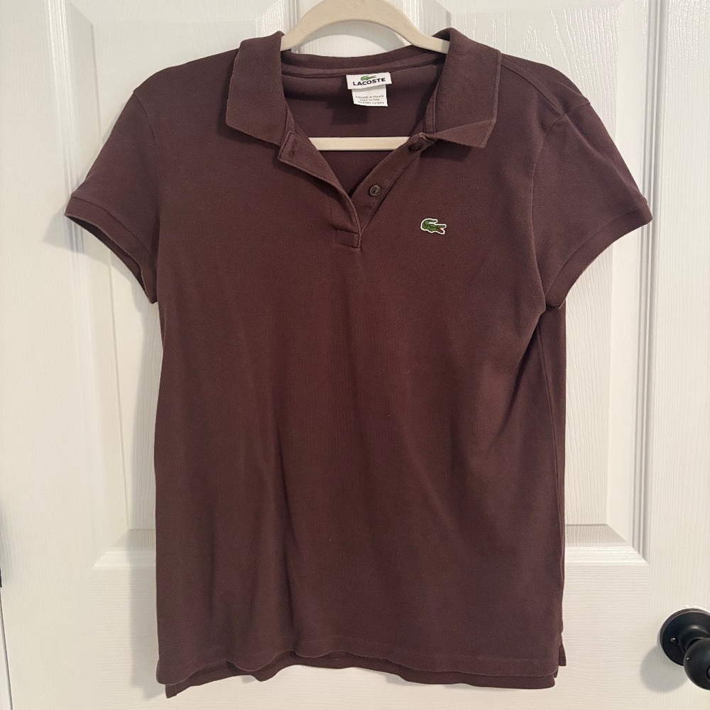 Y2K Brown Lacoste Polo- L
